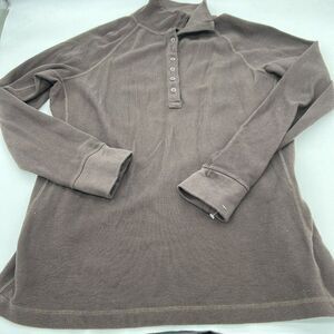 Duluth Trading Co. Dark Taupe High Neck Henley Shirt XL
